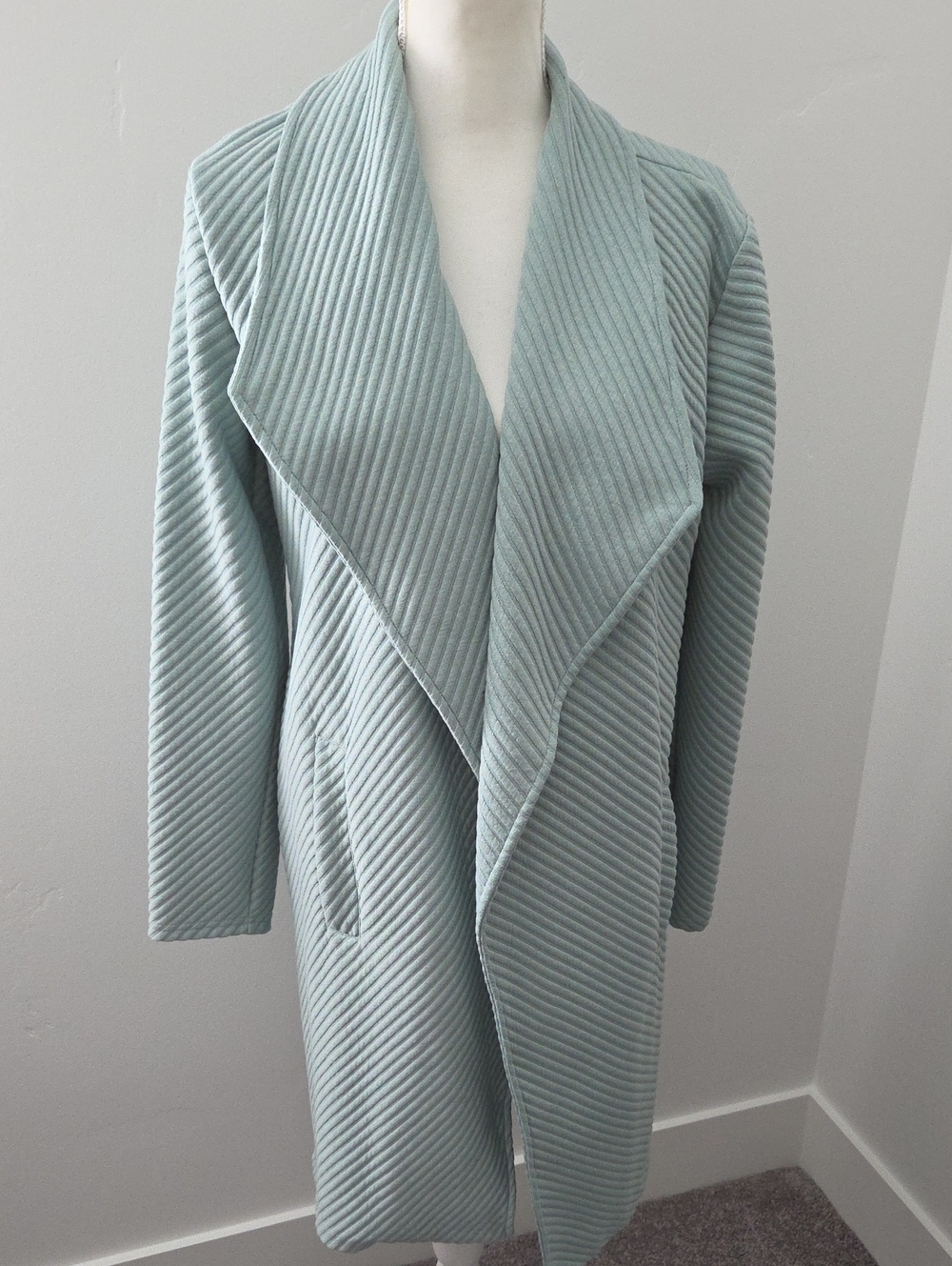 BB Dakota Mint Green Quilted Open Cardigan